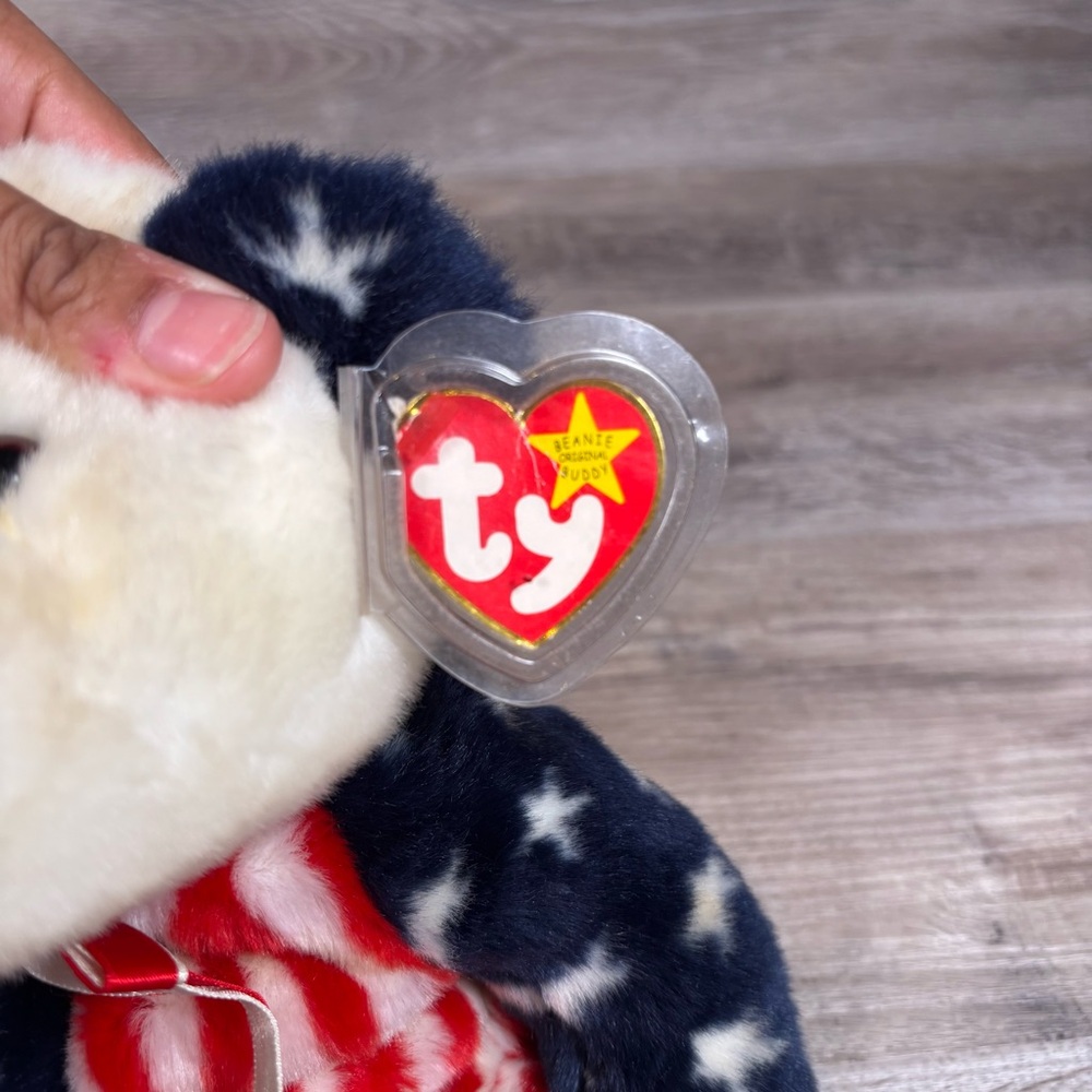TY Beanie Babies Spangle Set of 2 Vintage Stars and‎ Stripes Bears - Picture 4 of 16
